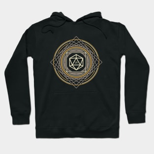 Geometric Circle Magic Polyhedral D20 Dice of The Druid Hoodie